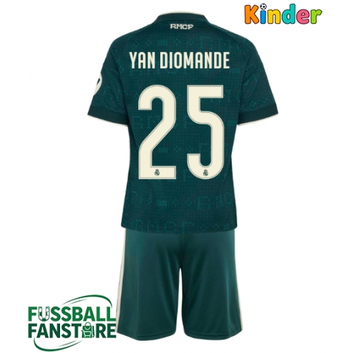 Real Madrid Yan Diomande #25 Replik Auswärtstrikot Kinder 2026-27 Kurzarm (+ Kurze Hosen)